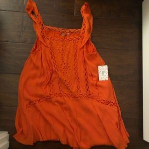 FREE PEOPLE ORANGE SWING DRESS